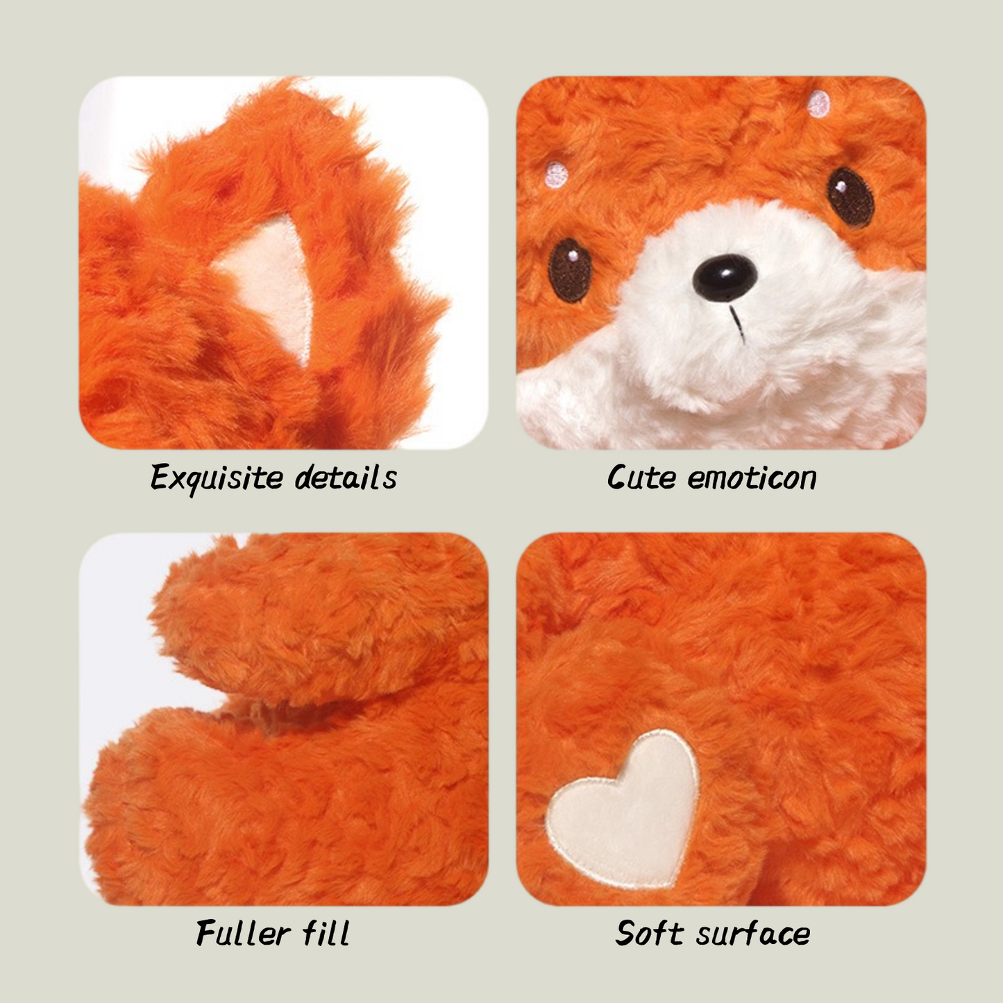 JARLIC Adorable Animal Plush Toys Collection - 15 inch Soft and Cuddly Dog, Fox, Rabbit, Panda, Bear, Charming Decor, Fully Stuffed for Ultimate Comfort