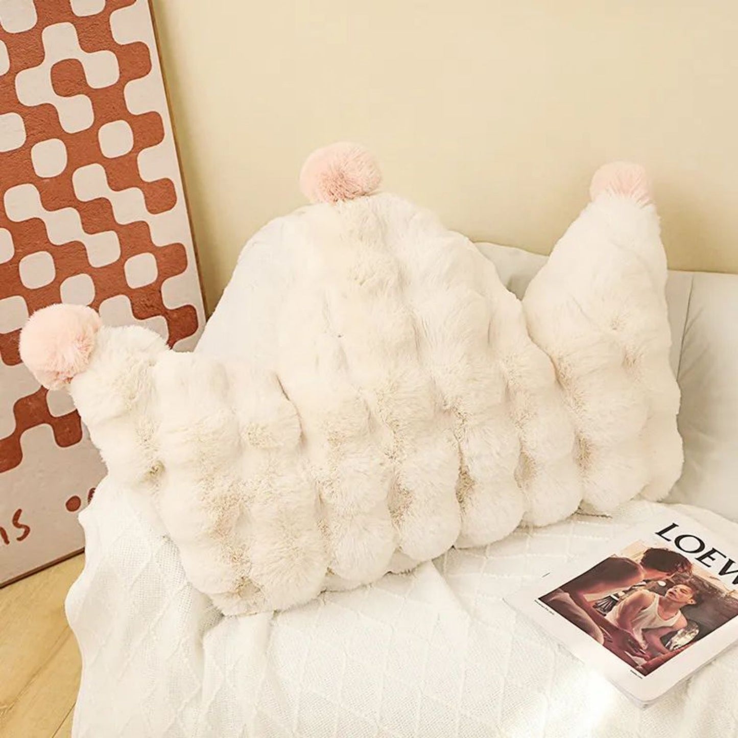 Soft Fluffy Plush Throw Pillows, Cute Decorative Pillow, Cozy Warm Relieves Back Pillow Cushion