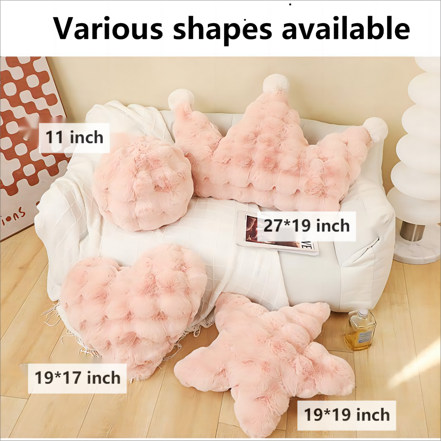 Soft Fluffy Plush Throw Pillows, Cute Decorative Pillow, Cozy Warm Relieves Back Pillow Cushion