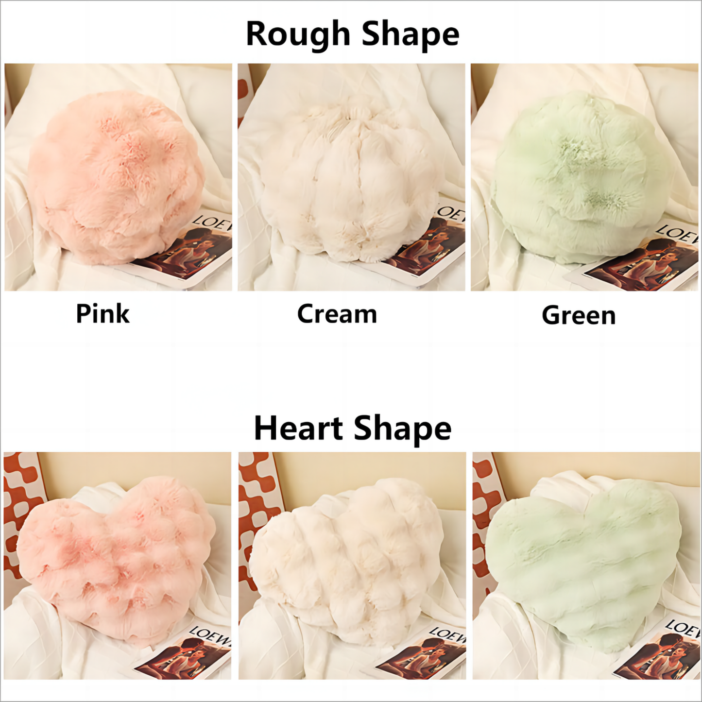 Soft Fluffy Plush Throw Pillows, Cute Decorative Pillow, Cozy Warm Relieves Back Pillow Cushion