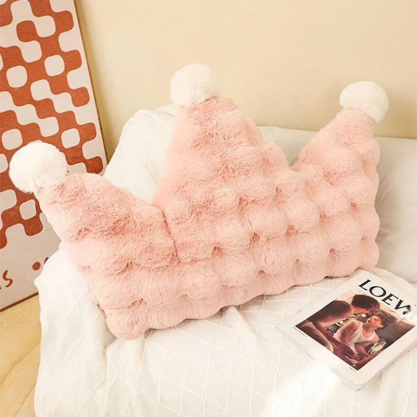 Soft Fluffy Plush Throw Pillows, Cute Decorative Pillow, Cozy Warm Relieves Back Pillow Cushion