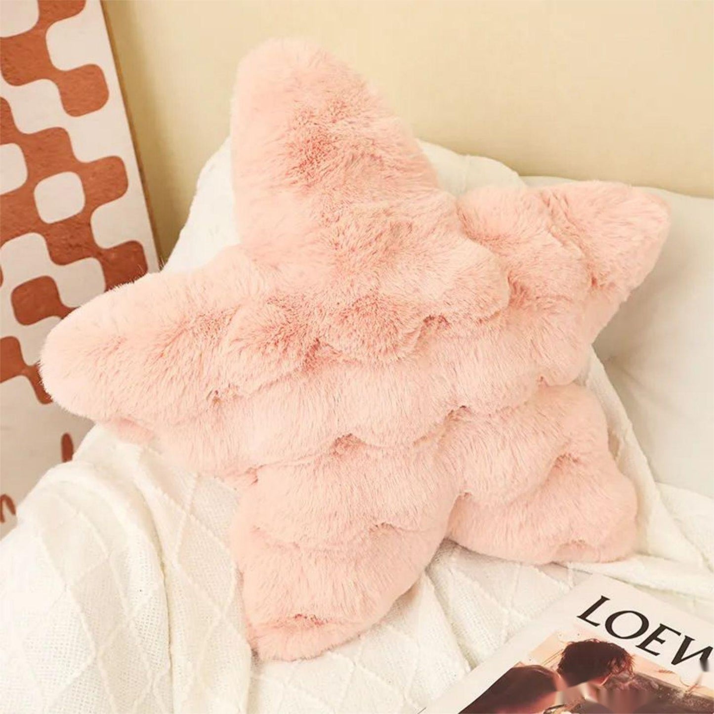 Soft Fluffy Plush Throw Pillows, Cute Decorative Pillow, Cozy Warm Relieves Back Pillow Cushion