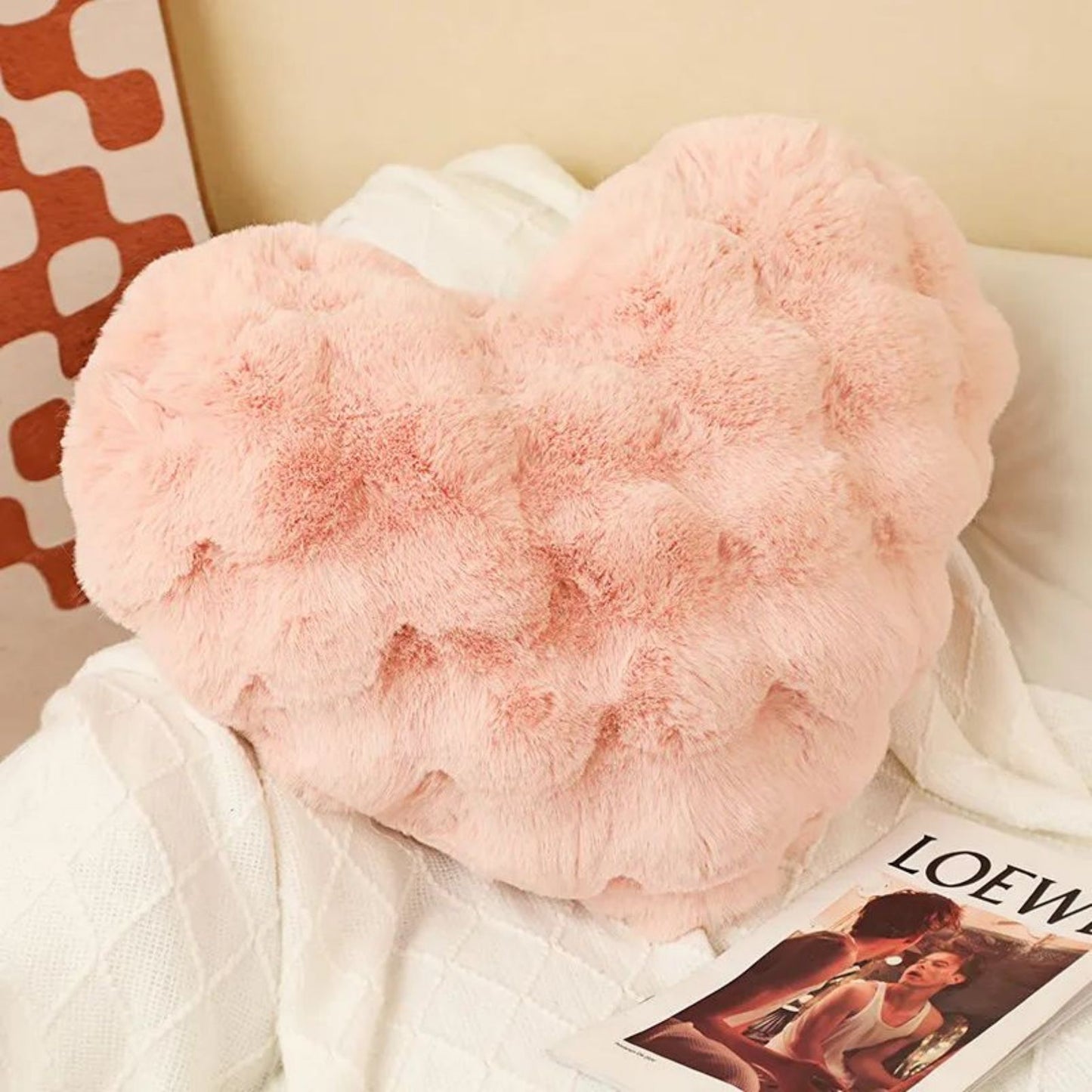 Soft Fluffy Plush Throw Pillows, Cute Decorative Pillow, Cozy Warm Relieves Back Pillow Cushion